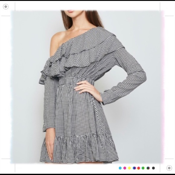 CHANGE OF SEASON ALEX gingham dress one sleeve - Picture 6 of 8